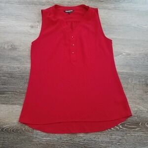 🦋  Express  Sleeveless Blouse Red Buttons XS